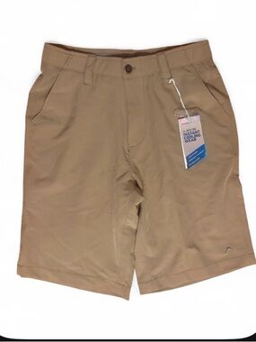 Men's Tan Athletic Performance Shorts with Cooling Tech